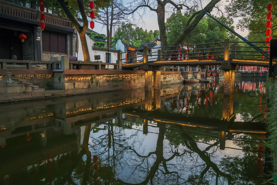 無(wú)錫美麗的惠山古鎮(zhèn)古建筑風(fēng)光