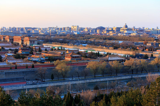 景山俯瞰北京故宮古建筑群