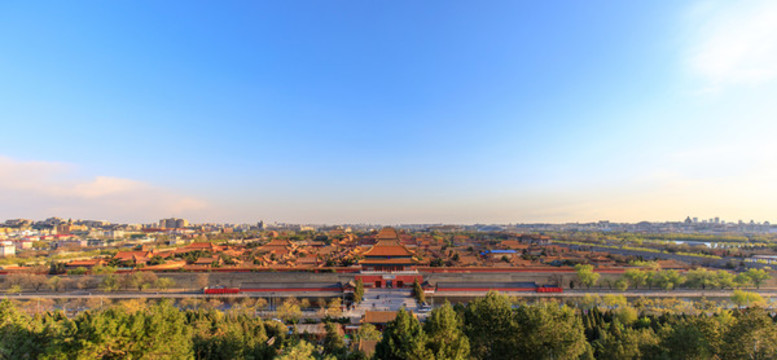 俯瞰北京故宮古建筑群全景