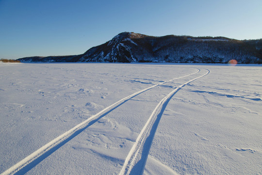 黑龍江雪景冰天雪地冰川凍土冬季