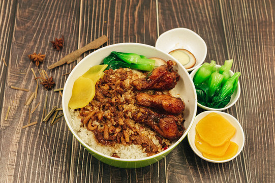 烤雞腿鹵肉飯