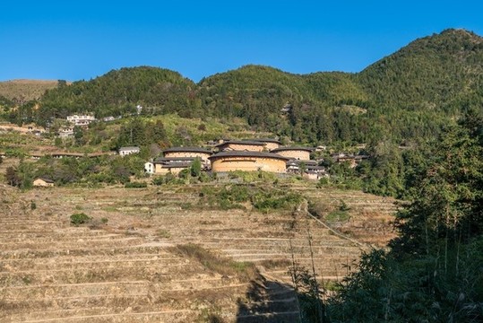 中國(guó)福建南靖土樓群田螺坑土樓