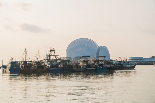珠海市大劇院和海岸線風(fēng)光