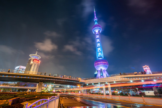 上海陸家嘴建筑夜景