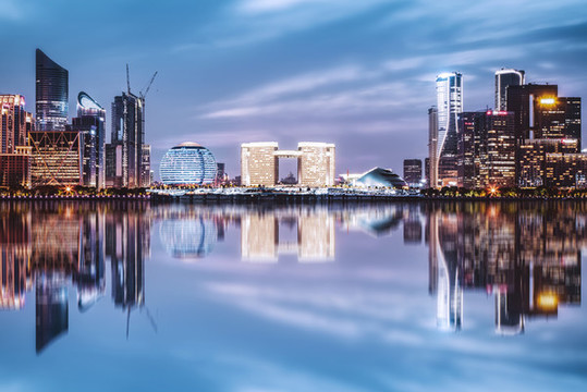 杭州金融中心建筑景觀夜景
