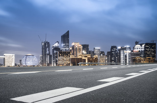 城市道路和城市景觀夜景