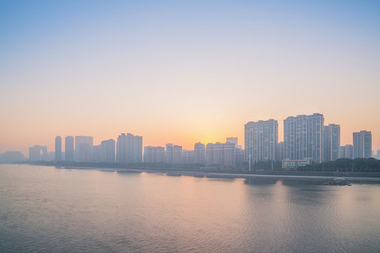 浙江杭州城市建筑和錢(qián)塘江風(fēng)光