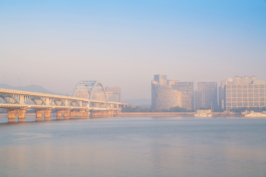 浙江杭州錢塘江大橋和錢塘江風(fēng)光