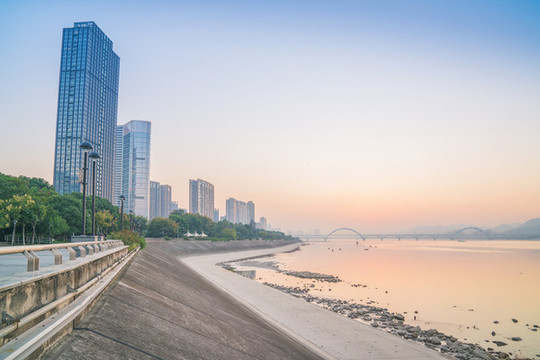 浙江杭州城市建筑和錢(qián)塘江風(fēng)光
