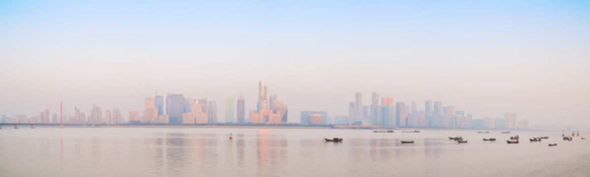 浙江杭州城市建筑和錢塘江風(fēng)光