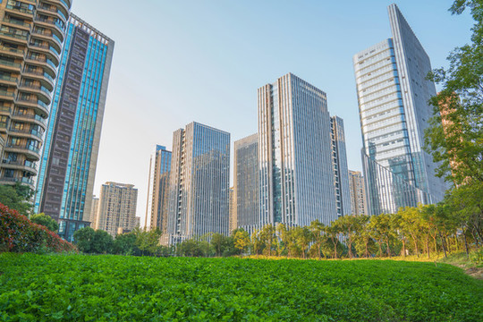 浙江杭州城市建筑和城市公園