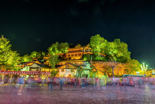 云南麗江古城夜景