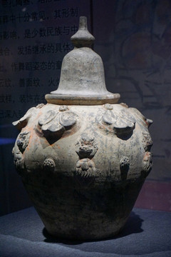 陶器遼代陶魂蓋罐