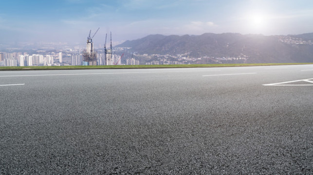 道路地面和城市景觀