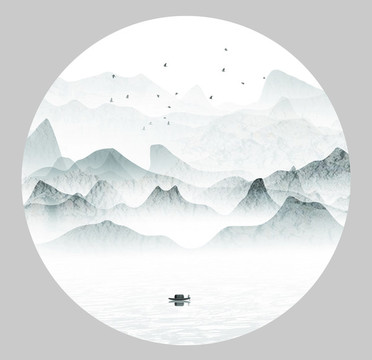 中國(guó)風(fēng)水墨山水畫(huà)