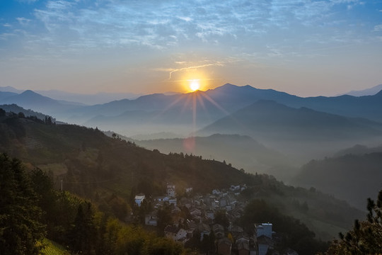 中國(guó)皖南山區(qū)自然風(fēng)光和古村落
