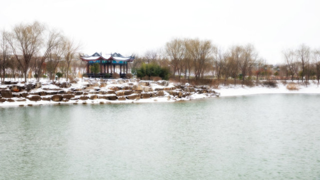公園雪景