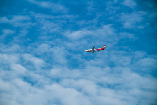 正在空中航行的飛機