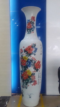富貴吉祥牡丹圖大型陶瓷花瓶