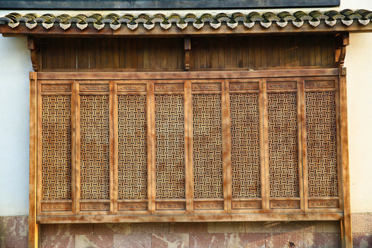 仿古木窗
