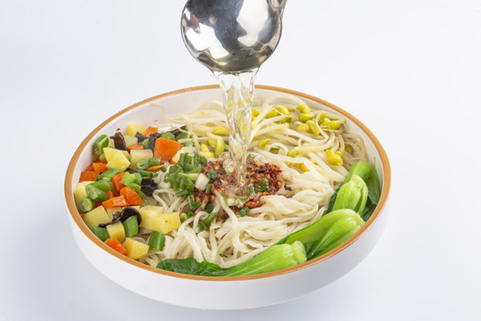 手工面陜西油潑面面條菜品