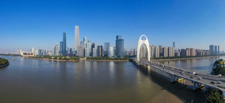 航拍中國廣州城市CBD風光