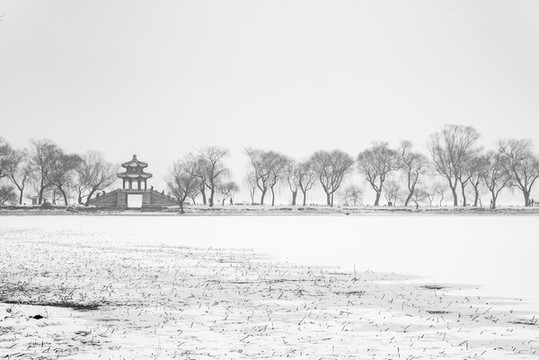 冬季雪后頤和園西堤