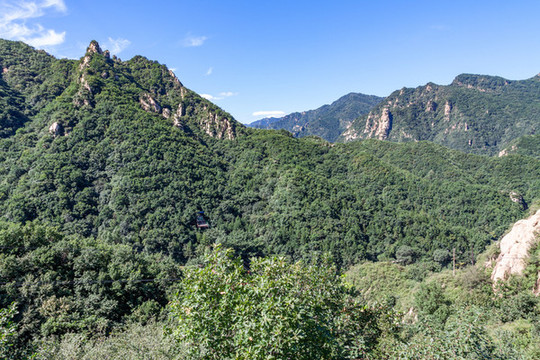 夏天山脈綠色植被
