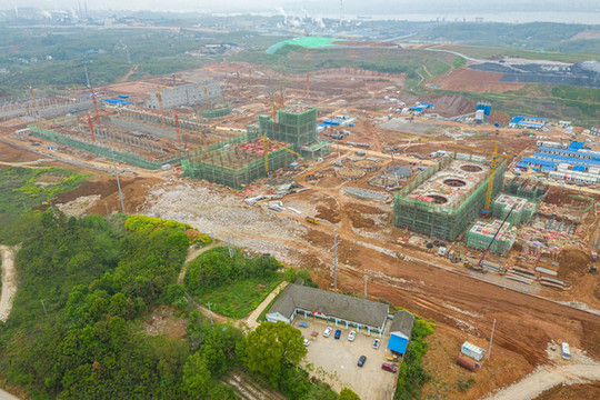 宜都化工園建設(shè)工地航拍