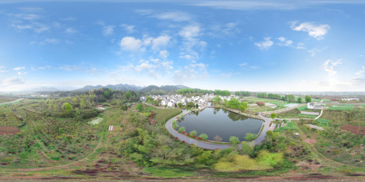 徽州美麗鄉(xiāng)村琶塘村全景