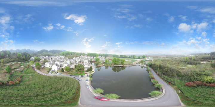 徽州美麗鄉(xiāng)村琶塘村全景