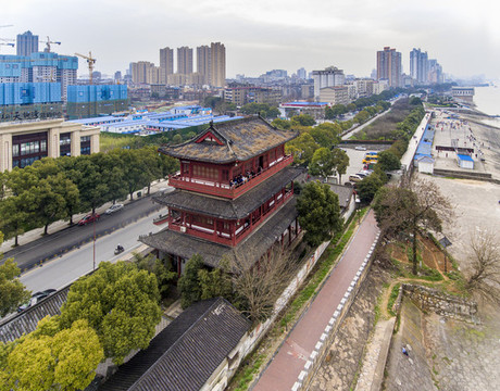 航拍九江潯陽(yáng)樓