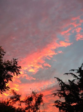 火紅色的天空
