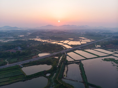 湖北黃石保安湖濕地公園航拍風(fēng)光