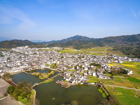 航拍呈坎古村