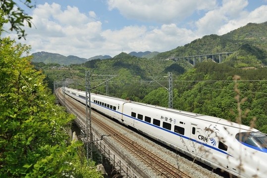 奔馳在鐵軌上的和諧號動車