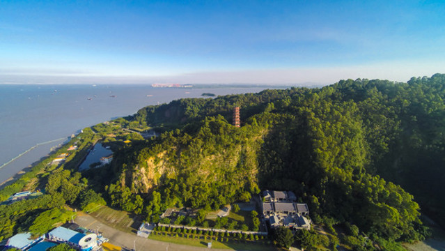 廣州南沙濱海公園天后宮航拍