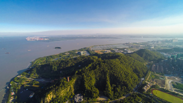 廣州南沙濱海公園天后宮航拍