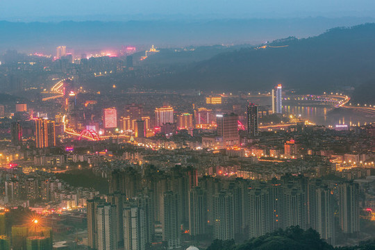 宜賓美麗的城市夜景