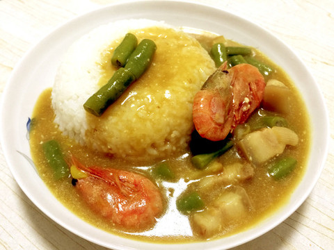 鮮蝦豆角蓋澆飯