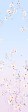漸變桃花印花圖案