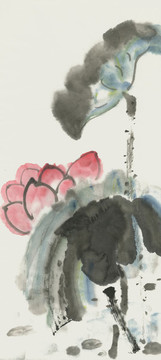 新中式裝飾畫(huà)荷花國(guó)畫(huà)