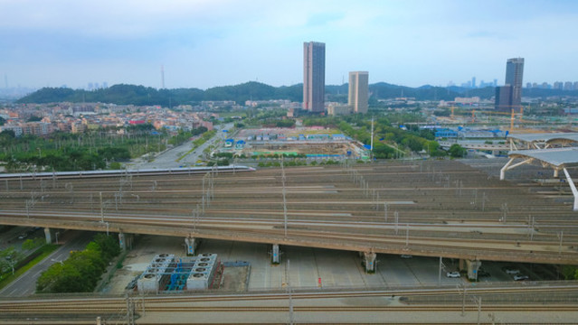 廣州南站西廣場航拍