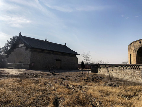 中國山西平遙慈相寺麓臺塔遙相呼