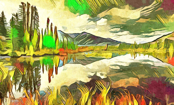 手繪風(fēng)景畫