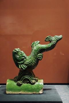 明代綠琉璃魚瓦
