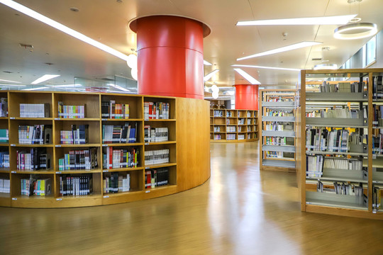 圖書館的密集書架