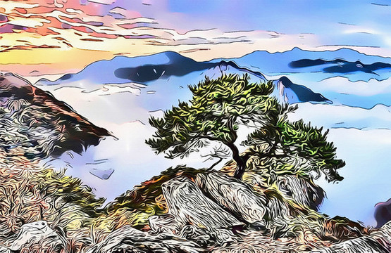 手繪藝術(shù)風(fēng)景畫