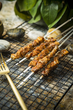 燒烤菜品烤肉串肉筋
