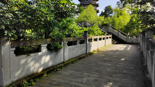 石板欄桿游道